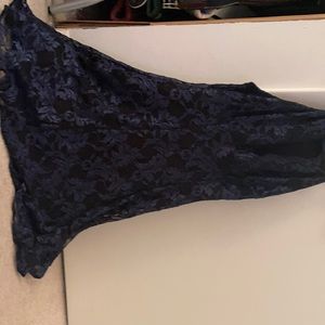 Blue Lace Prom Dress